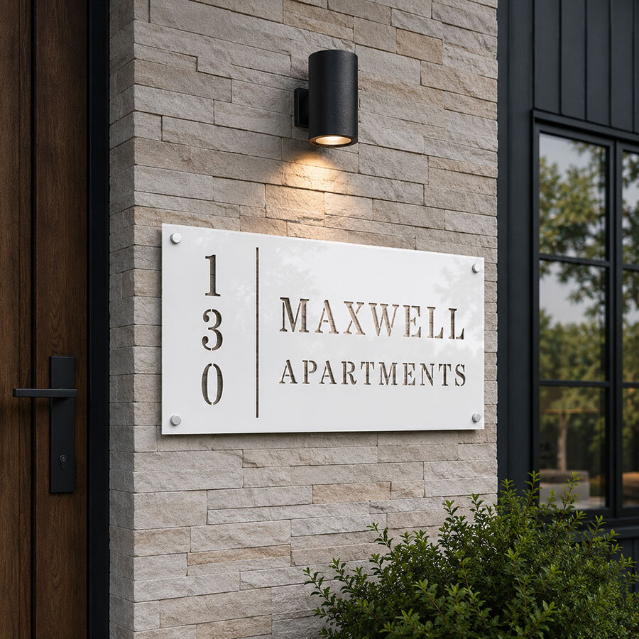 Modern Apartment Address Sign