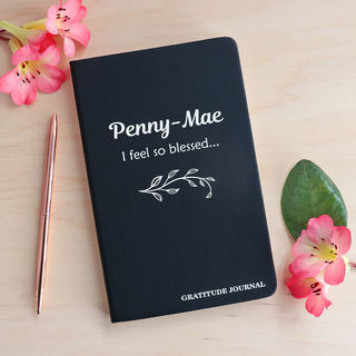 Gratitude Journal - Personalised Black Hardcover Journal