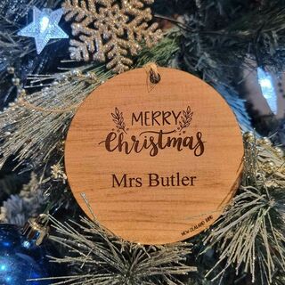 Personalised Rimu Christmas Bauble
