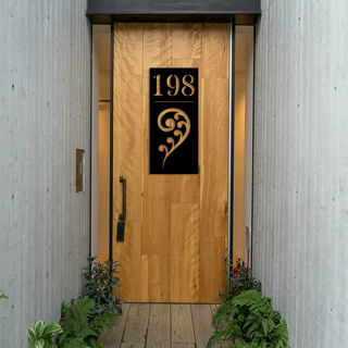 House Number Sign - Kiwiana Koru Fern