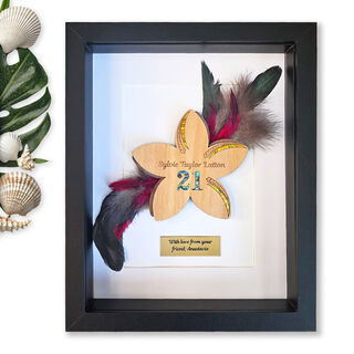 Frangipani - 21st Birthday Key Alternative | Framed & Personalised | Graduation Gift | Award